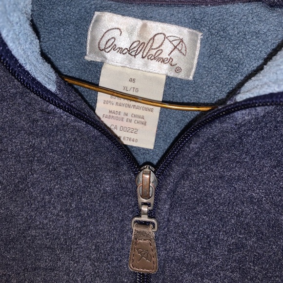 Navy Blue Arnold Palmer full zip fleece sweater. - Picture 2 of 3
